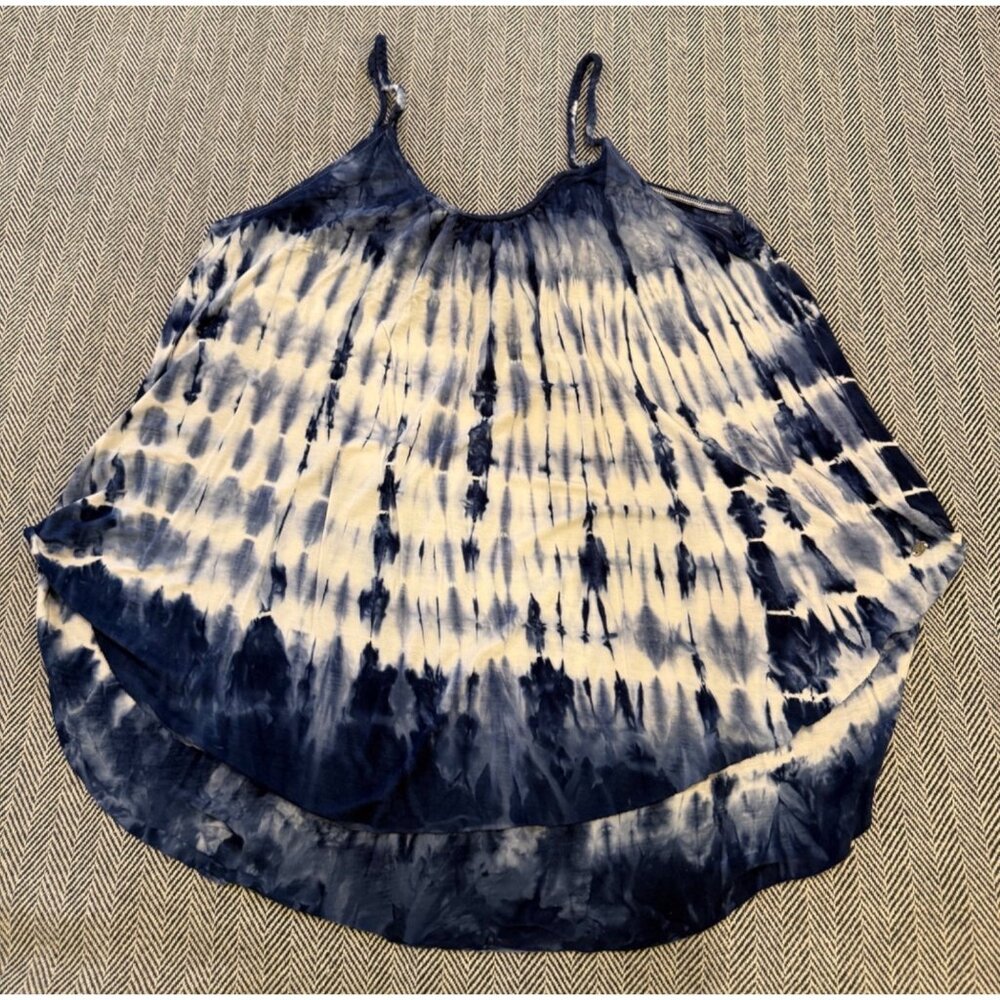 American Eagle Soft & Sexy Blue Tie-Dye Tank Top M Flowy Adjustable Straps